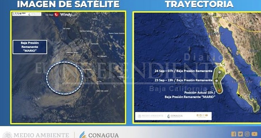 “Mario” se disipa a baja presión remanente al norte de BCS