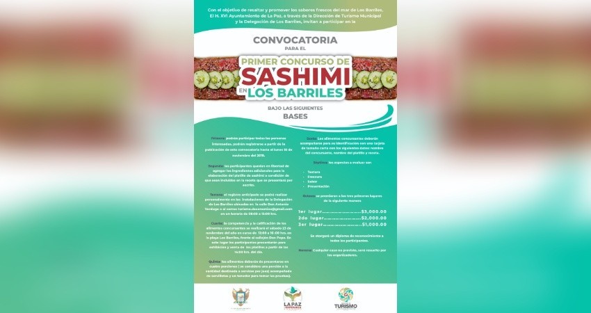 Se llevará a cabo el primer concurso de Sashimi en Los Barriles