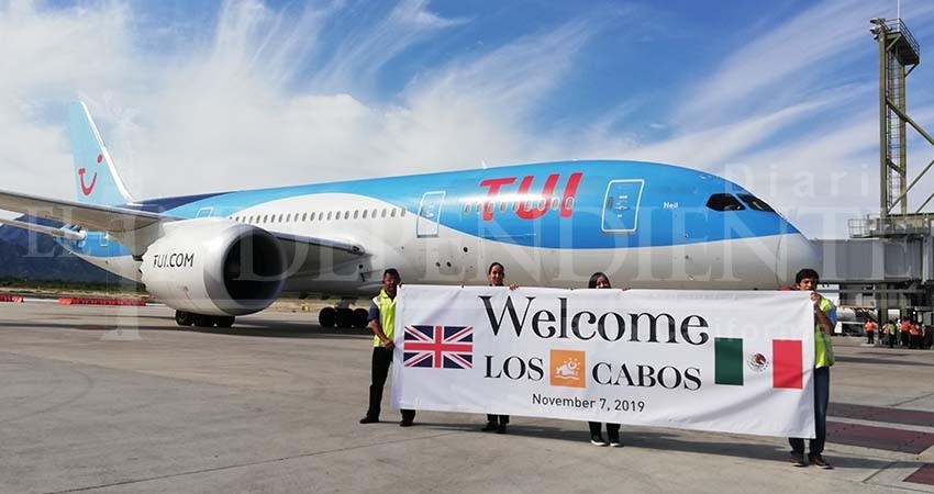 Supera expectativas ocupación del vuelo de Londres a Los Cabos 