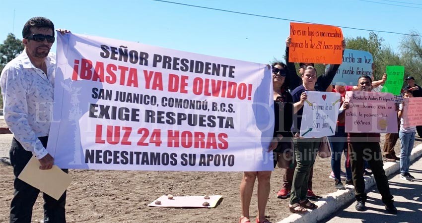 Protestan por falta de electricidad en San Juanico, BCS