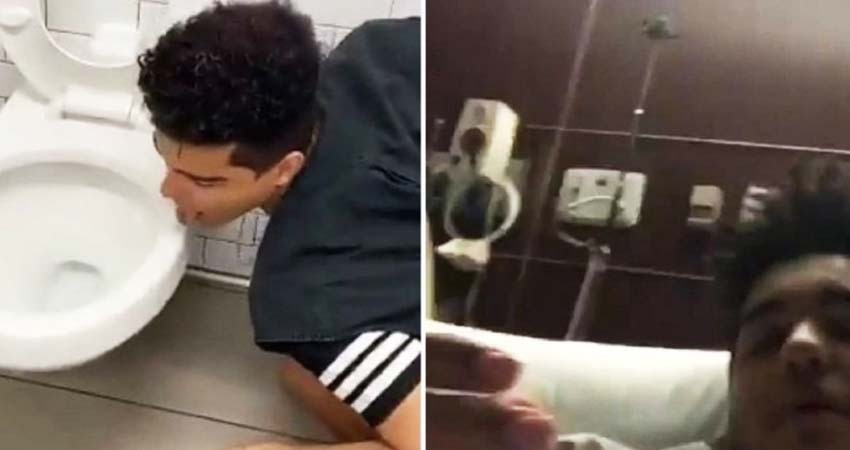 Influencer que lamió inodoro por un reto tiene coronavirus Influencer que lamió inodoro por un reto tiene coronavirus