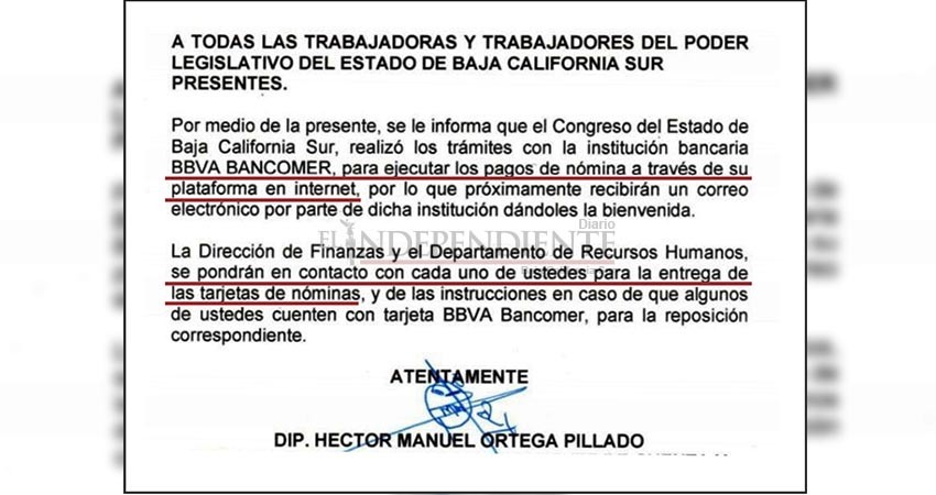 Insisten en cambiar cuentas del Congreso BCS, pesar de negativa de Finanzas