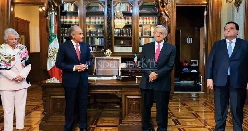 AMLO recibe a gobernadores SLP y BCS por relevo en Conago
