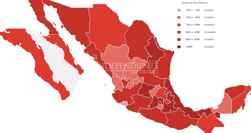 BCS dentro de los 5 estados en aumento de contagios COVID-19: SSA BCS dentro de los 5 estados en aumento de contagios COVID-19: SSA