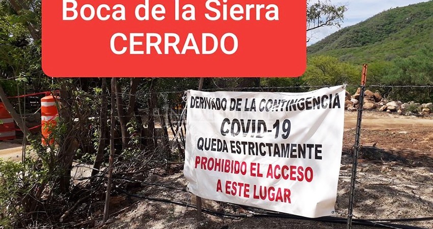 Cierran accesos habitantes de Boca de la Sierra ante temor de contagio por COVID-19