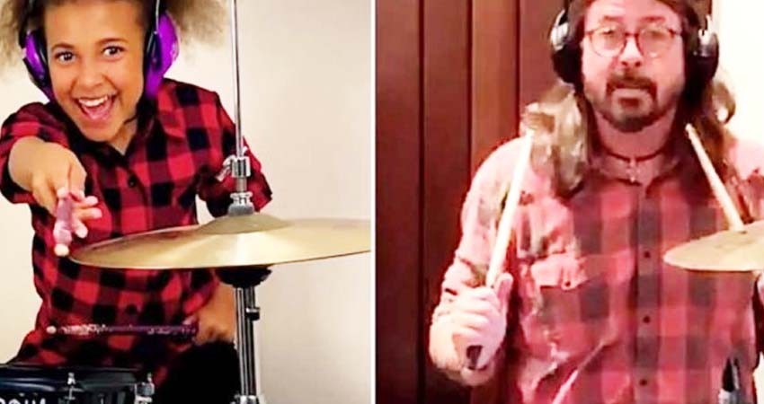 Dave Grolh compone canción a niña baterista; mira esta épica batalla
