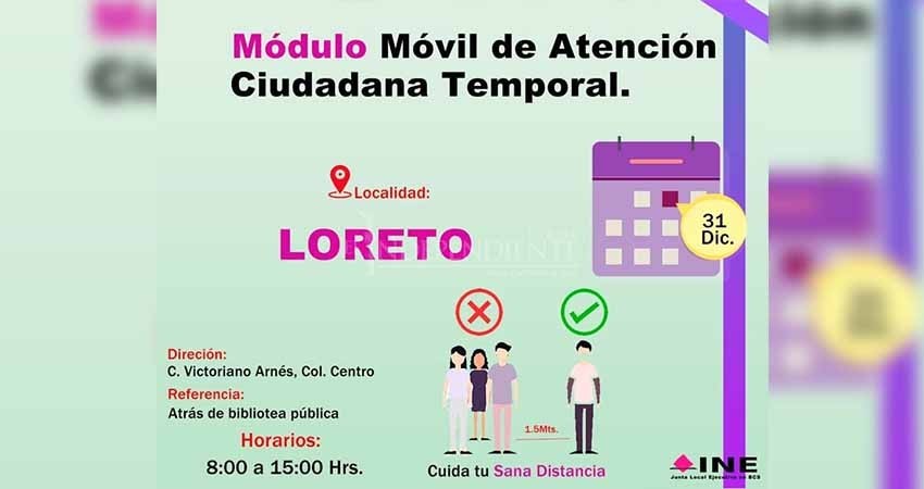 Llega módulo INE a Loreto: “Una noche antes” se forman por credencial Llega módulo INE a Loreto: “Una noche antes” se forman por credencial