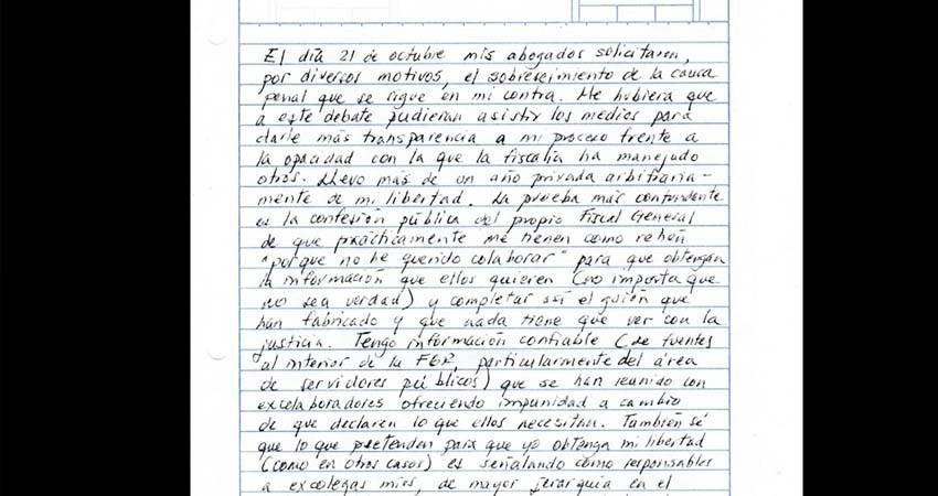Asegura robles que Servidores de FGR han ofrecido "impunidad" a sus ex colaboradores
