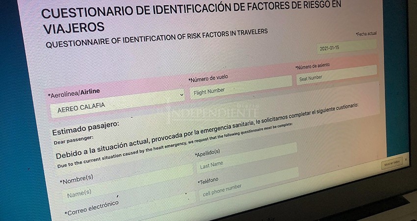 Obligatorio llenar formato digital de factores Covid para viajar desde y hacia Los Cabos