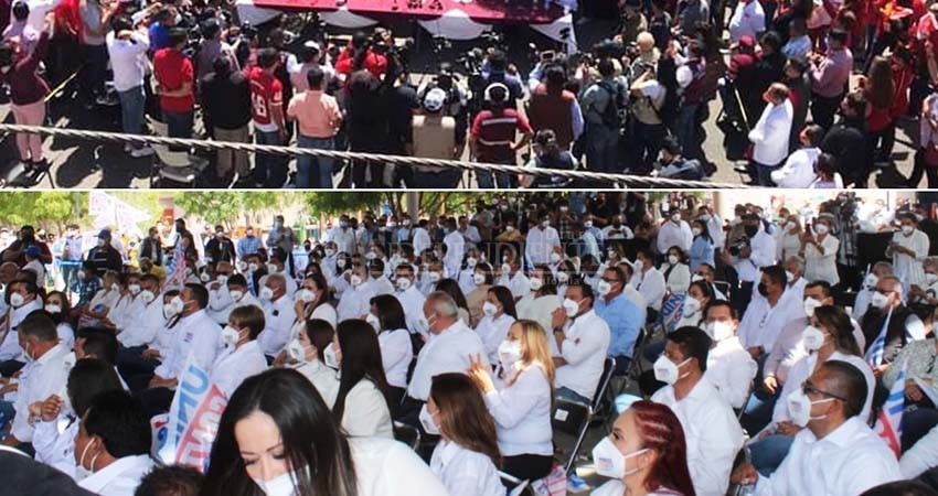 Ciudadanos contagiados de fervor político olvidan medidas de sana distancia