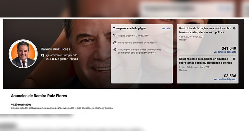 Ramiro Ruiz paga para promover la candidatura de su esposa