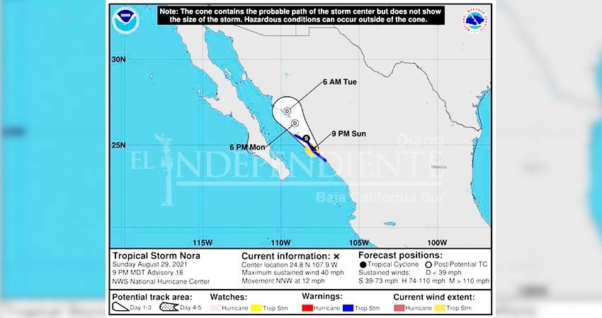 Huracán Nora se debilita, se convierte en Depresión Tropical