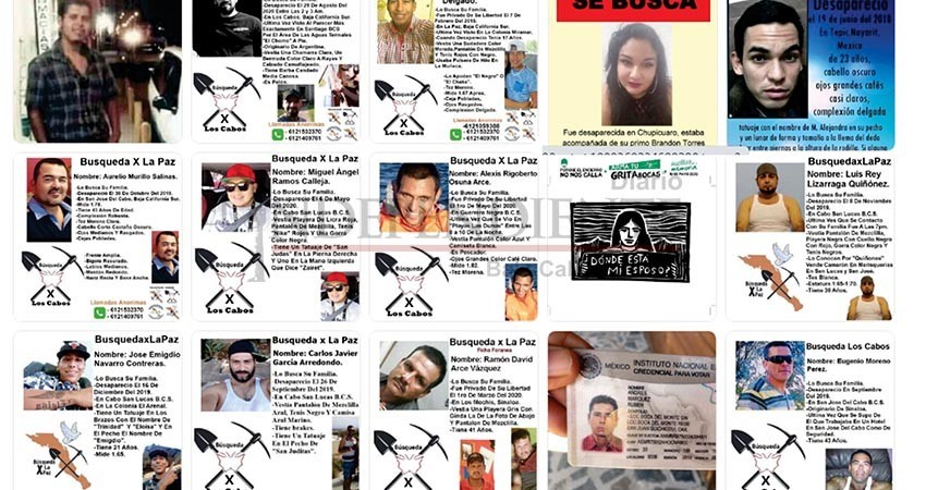 Hay 377 personas desparecidas en BCS Hay 377 personas desparecidas en BCS