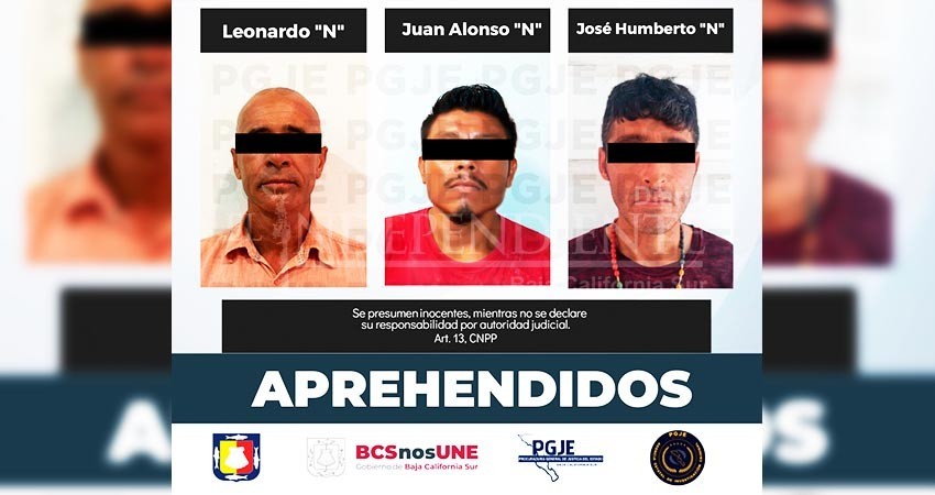 Aprehenden agentes de investigación a 3 sujetos por su probable participación en delitos