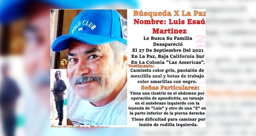 Familiares buscan a Luis Esaú Martínez
