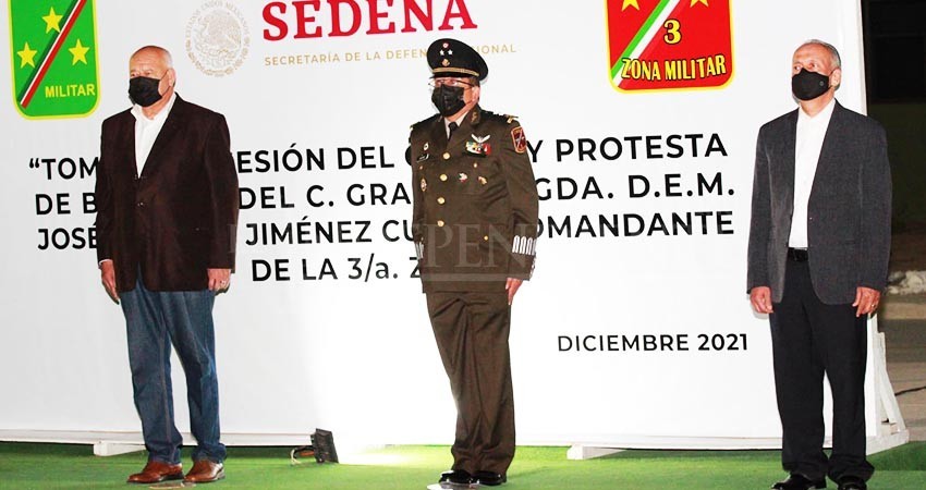 Rinde protesta José Joaquín Jiménez Cueto como comandante de la 3a Zona Militar