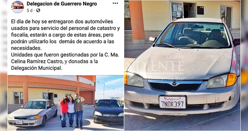 Delegación de Guerrero Negro recibe donación de autos “chocolate”