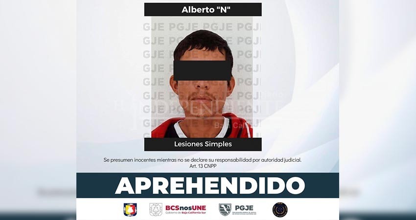 Aprehende PGJE a imputado por lesiones