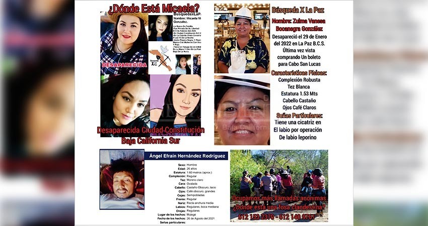 Más de 60 personas reportadas como “desaparecidas” en BCS los últimos cuatro meses