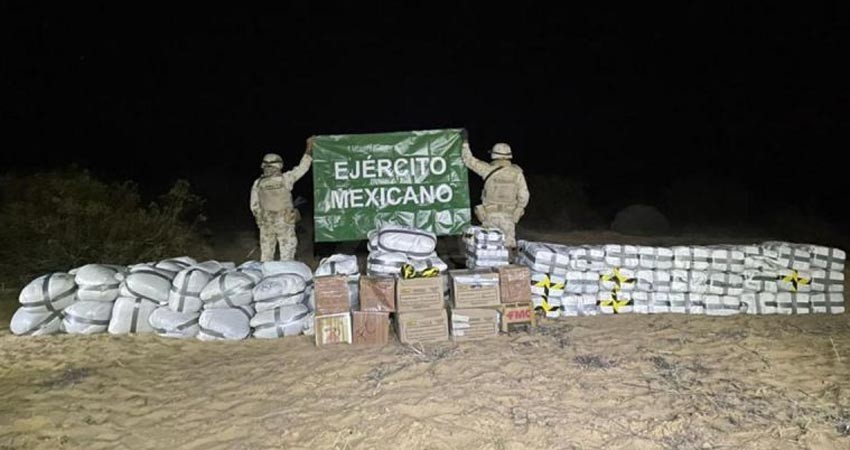 Ejército y Guardia Nacional aseguran más de 2 toneladas de droga en Sonora