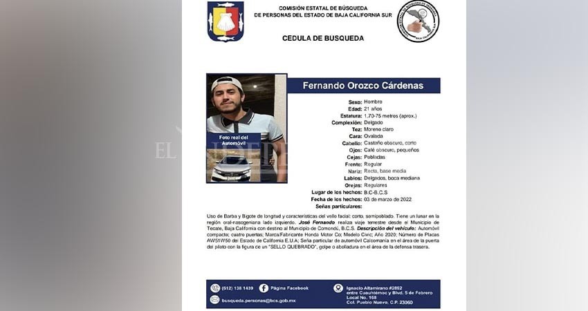 Se “perdió” en Comondú, hombre que viajaba de Tecate