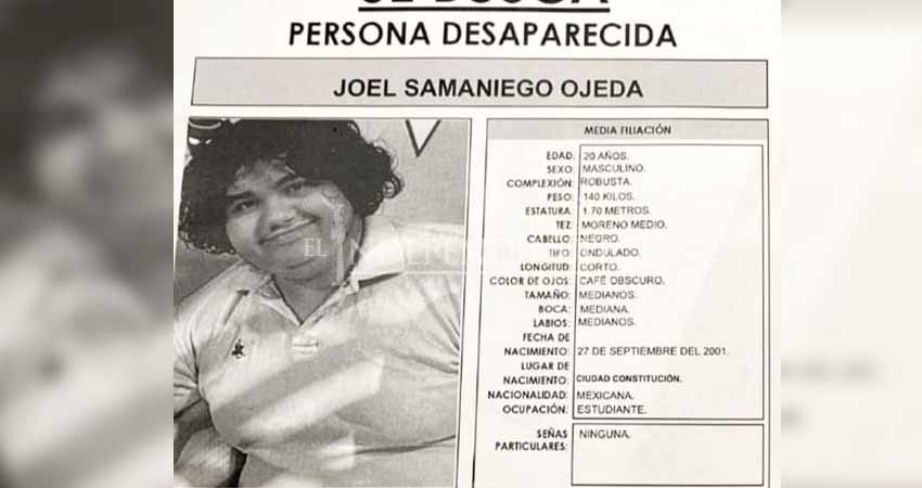 Otro desaparecido más en BCS, buscan en La Paz, a Joel Samaniego Otro desaparecido más en BCS, buscan en La Paz, a Joel Samaniego