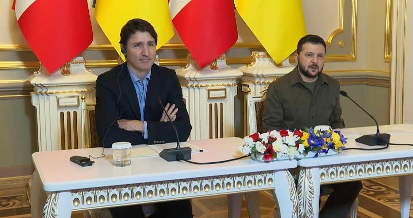 En visita sorpresa a Kiev, el presidente Trudeau promete más armas y dinero a Ucrania