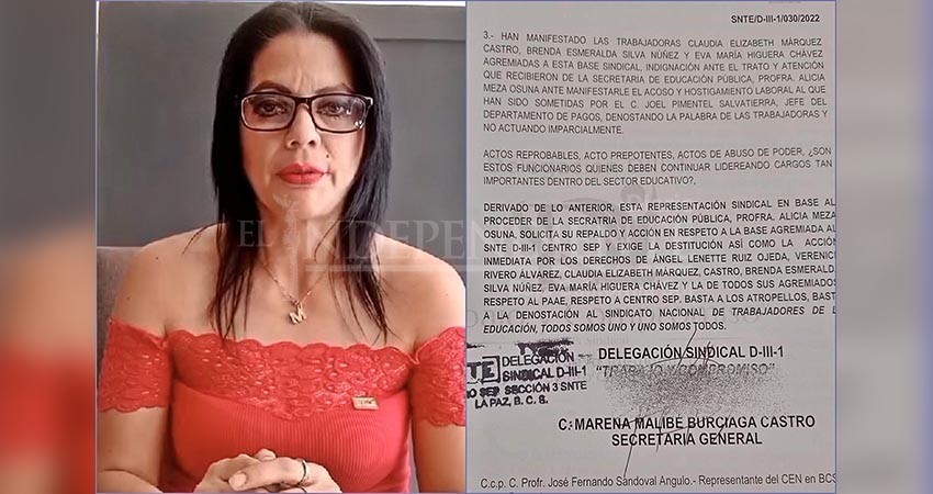 Trabajadoras de la educación piden respaldo de SNTE-III; exigen la destitución de la titular de SEPBCS Trabajadoras de la educación piden respaldo de SNTE-III; exigen la destitución de la titular de SEPBCS
