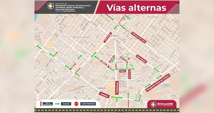 Exhorta SEPUIMM a tomar precauciones por obras en La Paz Exhorta SEPUIMM a tomar precauciones por obras en La Paz