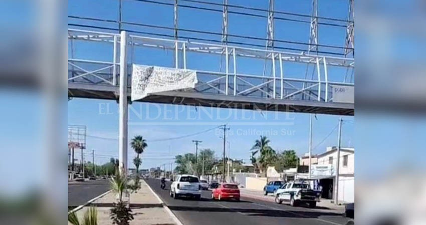 Aparece manta con amenazas contra capitán de la SSPE en BCS Aparece manta con amenazas contra capitán de la SSPE en BCS
