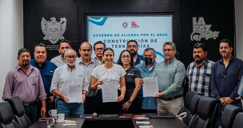 Firma Ayto La Paz acuerdo Alianza por el Agua, para el uso de aguas tratadas en la construcción