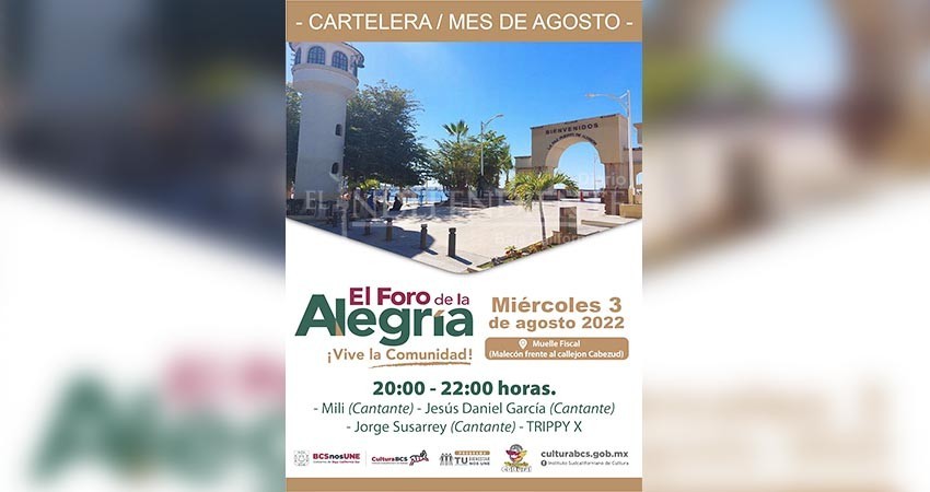 Presentan cartelera del foro de la alegría de esta primera semana de agosto