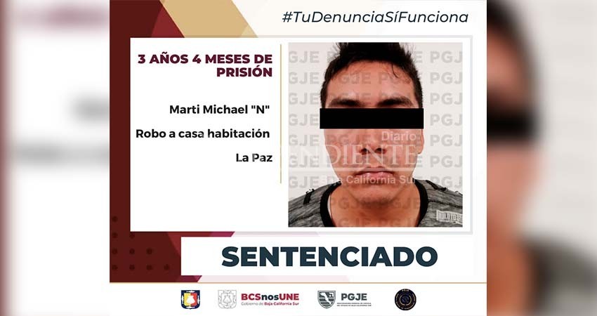 Pasará 3 años 4 meses en prisión Michael “N” por robo a casa habitación Pasará 3 años 4 meses en prisión Michael “N” por robo a casa habitación