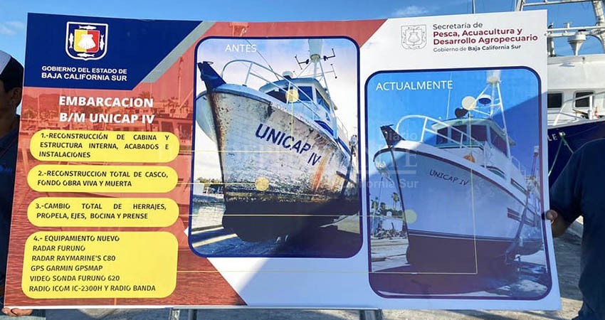 En gira de trabajo, el gobernador entregó apoyos a productores del mar en Comondú