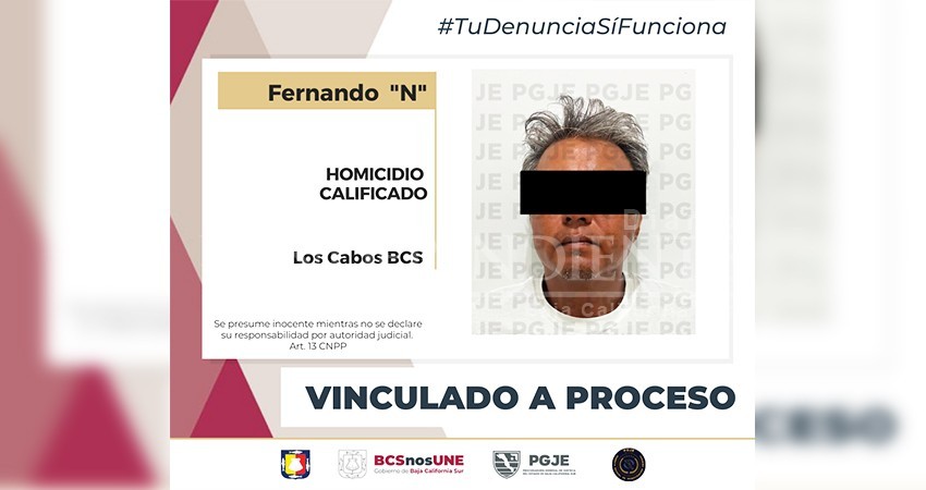 Vinculación a proceso a imputado por homicidio calificado en CSL