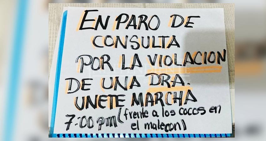 Personal médico marchará para exigir justicia por doctora violentada Personal médico marchará para exigir justicia por doctora violentada