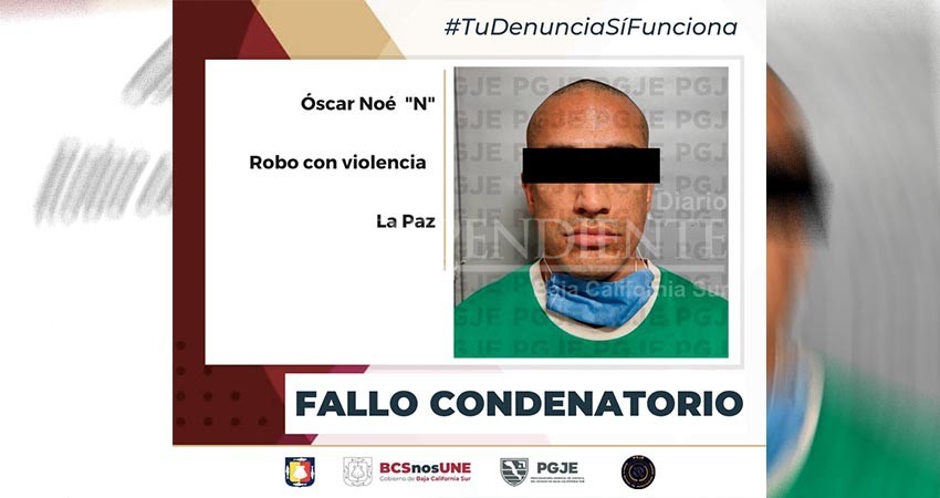Dan fallo condenatorio contra culpable de robo con violencia a negocio en La Paz Dan fallo condenatorio contra culpable de robo con violencia a negocio en La Paz