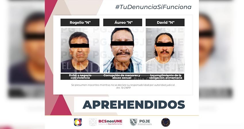 Fueron aprehendidas tres personas en La Paz y Loreto Fueron aprehendidas tres personas en La Paz y Loreto