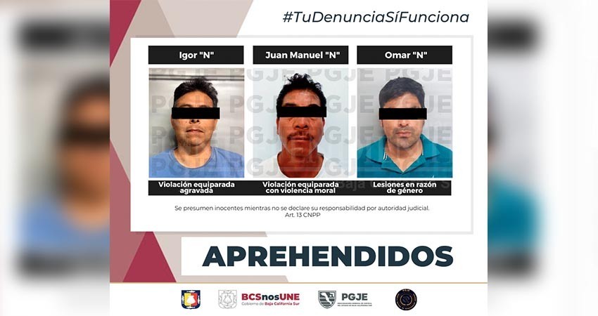 Son aprehendidos 3 hombres por delitos sexuales y contra la mujer Son aprehendidos 3 hombres por delitos sexuales y contra la mujer