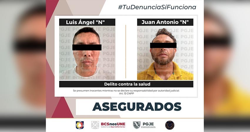 Detienen a dos hombres en posesión de narcóticos en La Paz Detienen a dos hombres en posesión de narcóticos en La Paz