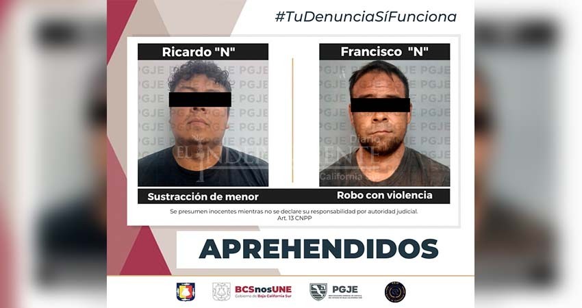 Fueron aprehendidas dos personas por diversos delitos en BCS Fueron aprehendidas dos personas por diversos delitos en BCS
