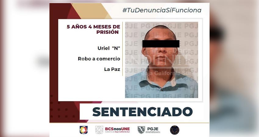 Bibiano “N” pasara 5.4 años en prisión por el delito de robo a comercio en La Paz Bibiano “N” pasara 5.4 años en prisión por el delito de robo a comercio en La Paz