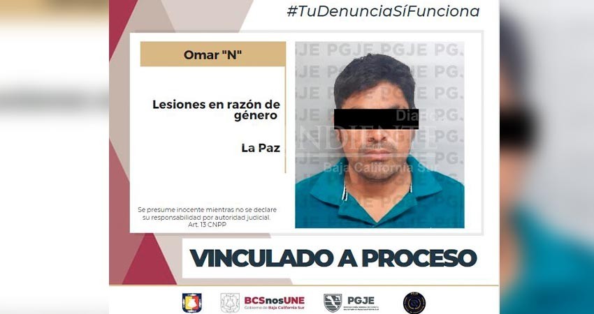 Por lesiones en razón de género quedó en prisión preventiva Omar “N" Por lesiones en razón de género quedó en prisión preventiva Omar “N"