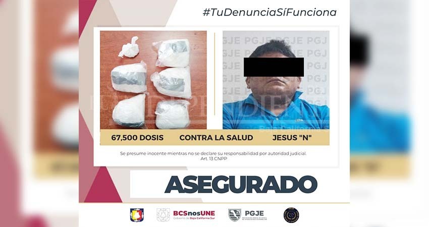 Capturan a Jesús “N” en posesión de más de 67 mil dosis de narcóticos Capturan a Jesús “N” en posesión de más de 67 mil dosis de narcóticos