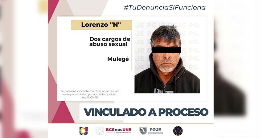 Por dos cargos de abuso sexual infantil vinculan a proceso a Lorenzo “N”