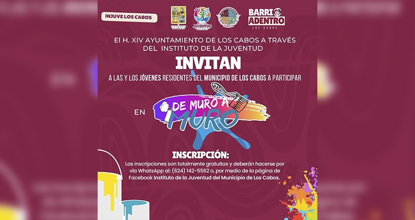 INJUVE Los Cabos te invita a participar en la brigada “De Muro a Muro”
