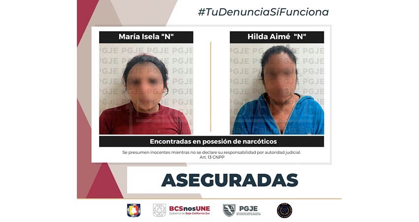 Fueron detenidas dos mujeres en posesión de narcóticos en La Paz