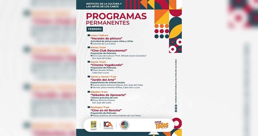Conoce los programas permanentes que tiene para ti el Instituto de la Cultura y las Artes de Los Cabos