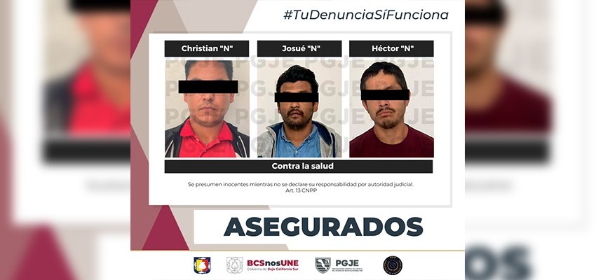 Son detenidas tres personas y asegurado más de 2 mil dosis de droga