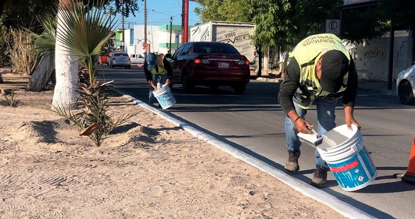 Servicios Públicos da mantenimiento a los principales camellones de La Paz